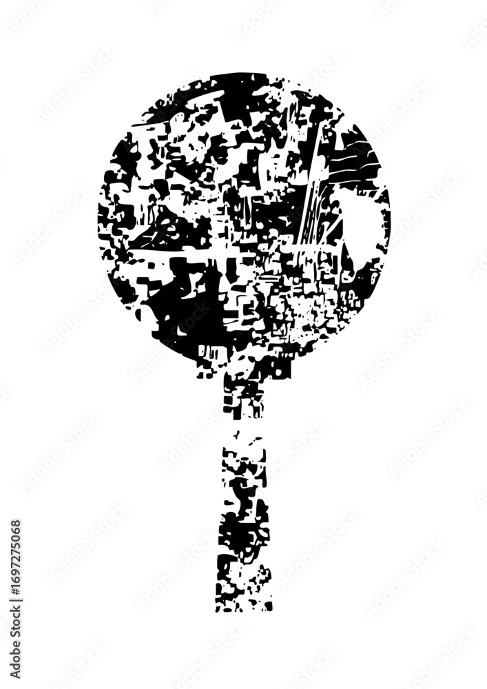 Aufkleber vector abstract tree with textured vector shapes.
