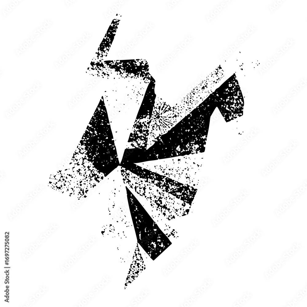 Poster vector abstract fractured of a stylized bird in flight.