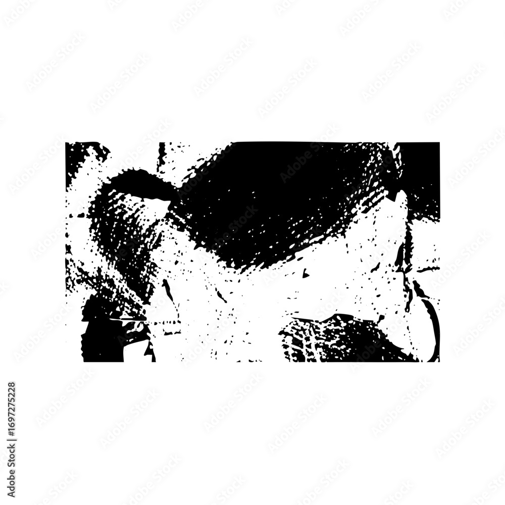 Poster vector abstract portrait of two people in monochrome vector style.
