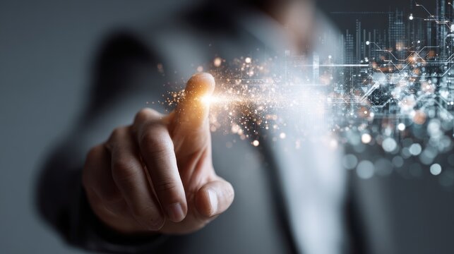 Ai Businessman working with modern interface Business analytics Big data technology and data science. Data flow concept.Business computing digital composite. - Powered by Adobe