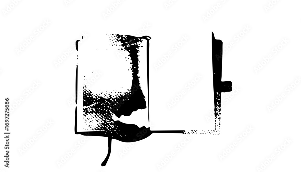 Poster vector abstract profile of a person with flowing lines and shapes.