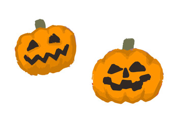 cute and stylish jack o'lantern illustration set for halloween