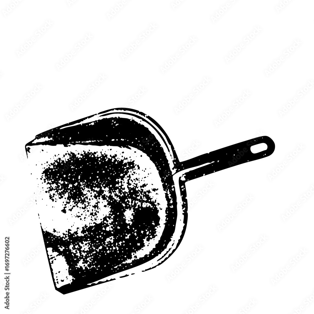 Aufkleber vector rustic scoop with a long handle isolated vector .