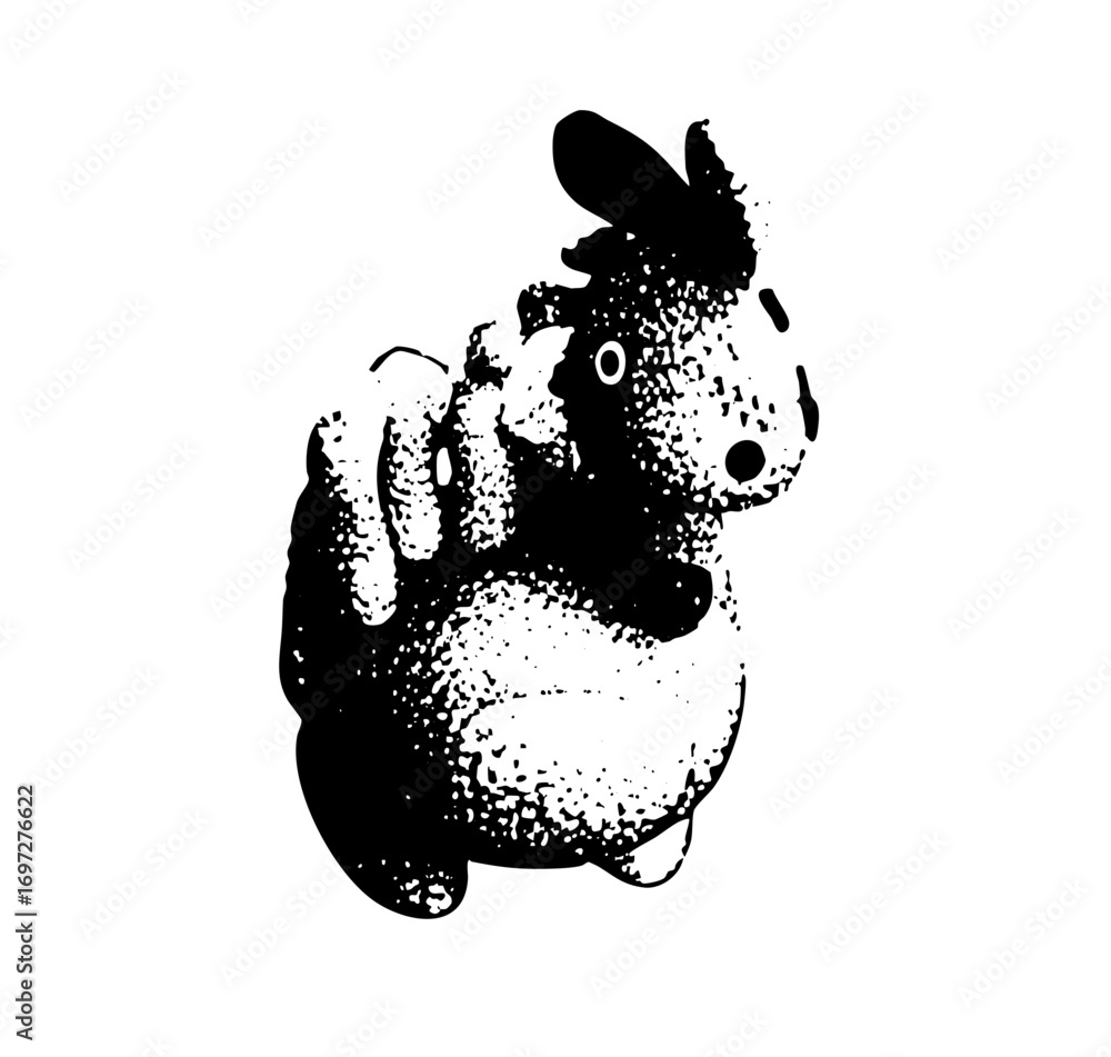 Poster vector playful squirrel with a nut