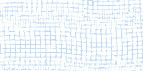 Abstract light blue grid pattern with a hand drawn textured effect on a white background
