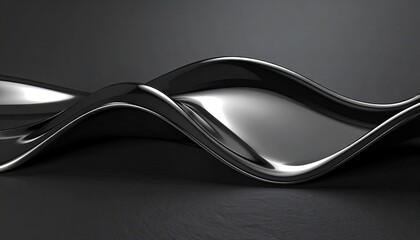 Abstract Molten Chrome Wave Background