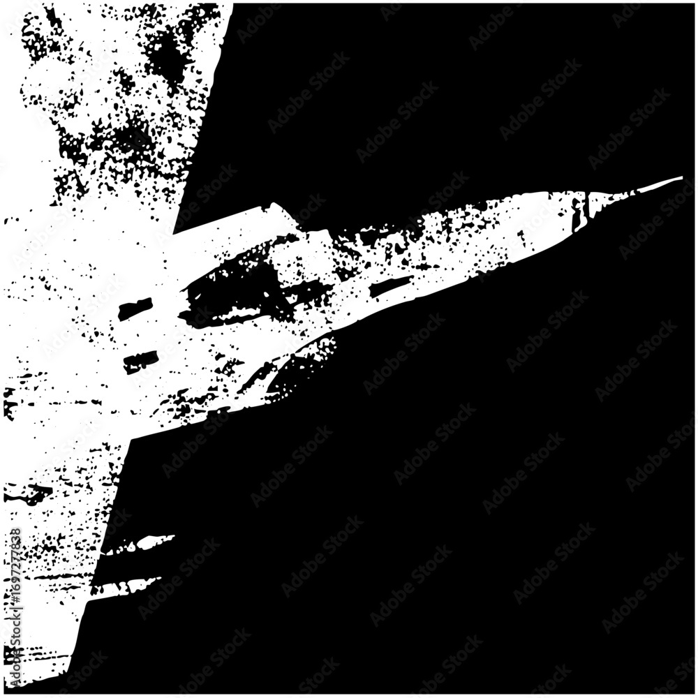 Poster vector abstract airplane with distressed vector shapes.