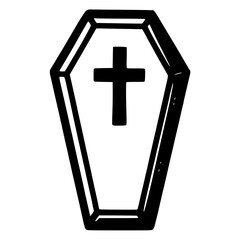 Obraz premium Retro Style Halloween Coffin SVG