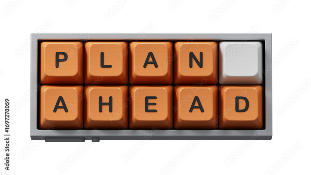 Poster plan ahead symbol. computer keyboard keys with words plan ahead. business and plan ahead concept. co