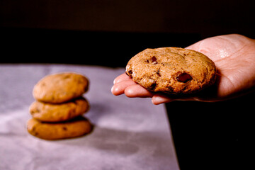 Chocolate chip and red velvet cookies