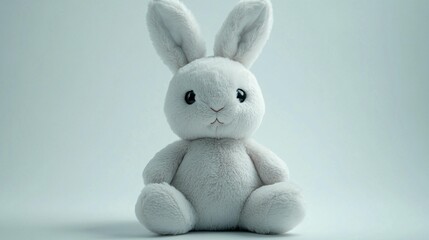 White plush rabbit toy, simple pose