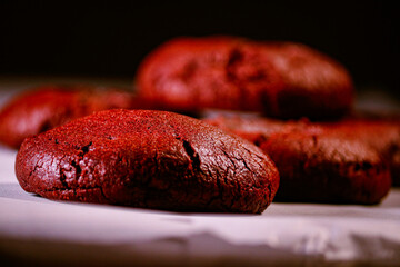 Fresh baked red velvet cookies