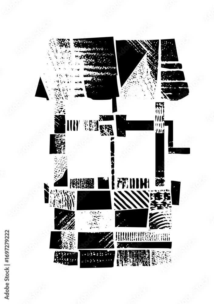 Poster vector abstract geometric shapes create a dynamic monochrome composition.