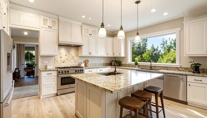 Bright, airy kitchen with a view