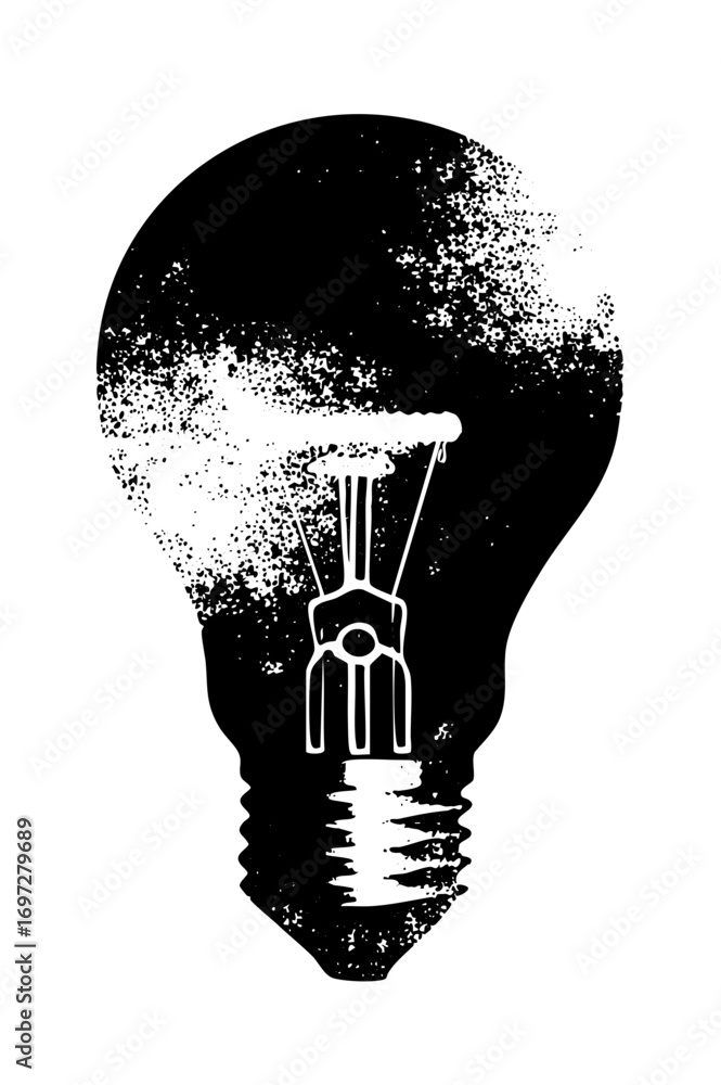 Poster vector detailed vector of a dissolving lightbulb.
