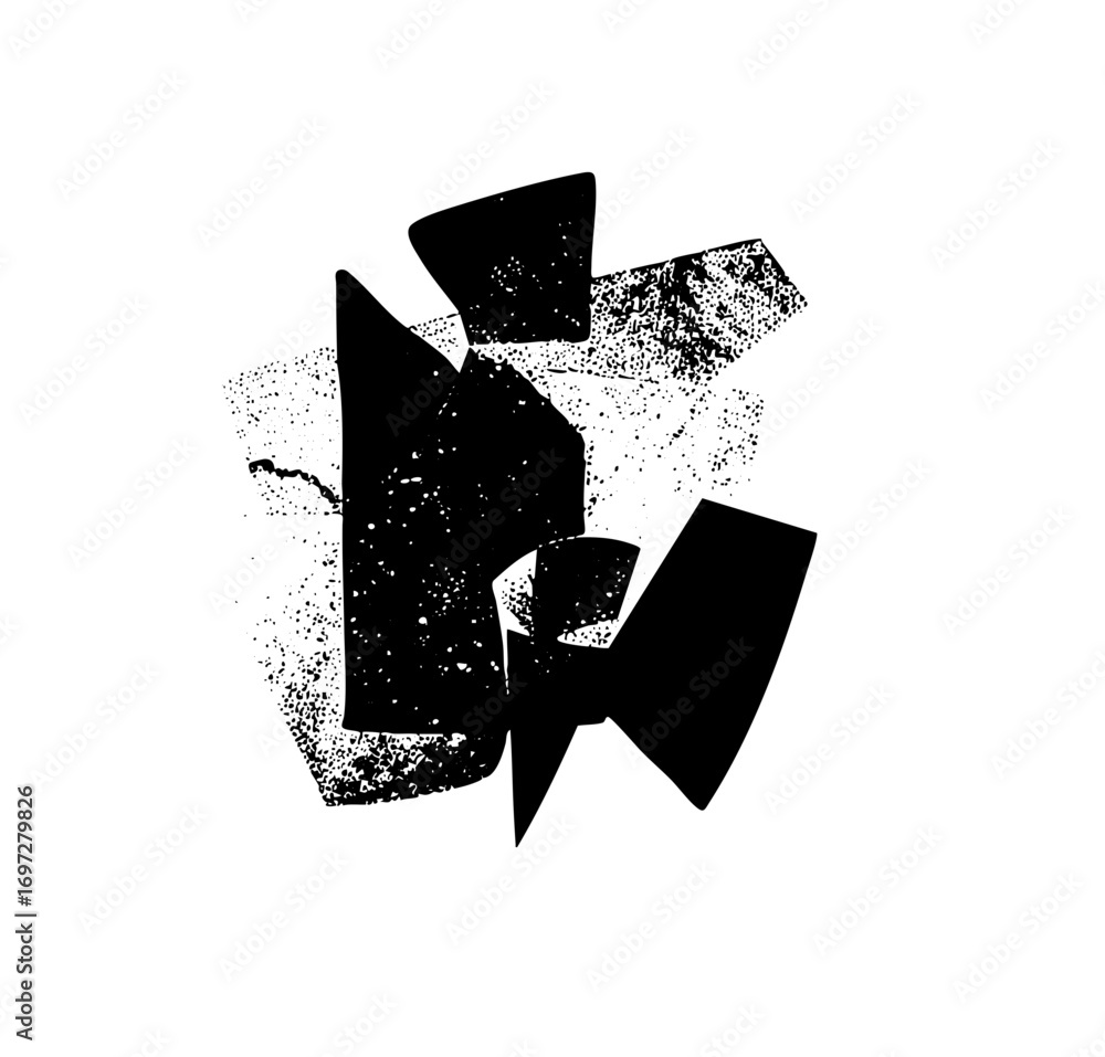 Aufkleber vector abstract black shapes create a dynamic fragmented .