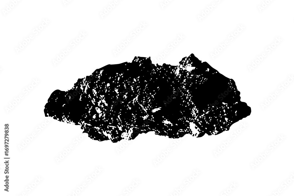 Poster vector abstract black blob with textured edges.