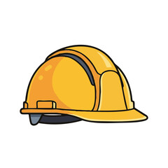 Fototapeta premium This vivid yellow hard hat illustration beautifully depicts essential safety and protection, frequently utilized by professionals in construction and industry.