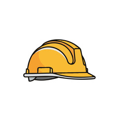 Fototapeta premium A bright yellow hard hat, essential personal protective equipment, symbolizes safety and security for workers in construction and industrial environments, ensuring head protection.
