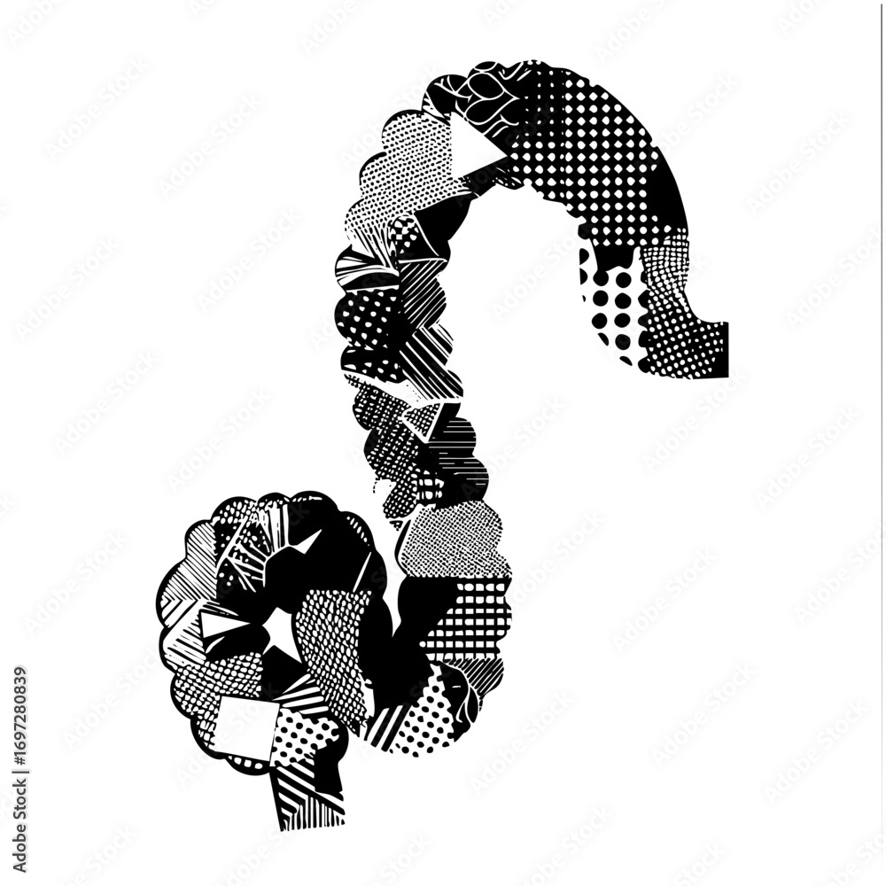 Aufkleber vector intricate scorpion composed of patterned vector shapes.