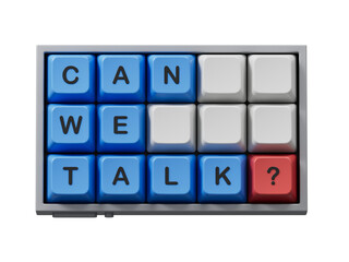 Can we talk symbol. Concept word Can we talk on Computer keyboard keys.Business and Can we talk concept. Copy space.Supports PNG files with transparent backgrounds.