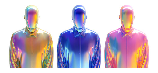 Futuristic Abstract Figures with Glossy Surfaces in Vibrant Colors
