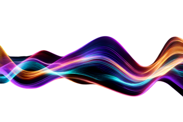 Abstract colorful sound wave made of smooth flowing stripe lines in neon  with a transparent background.png