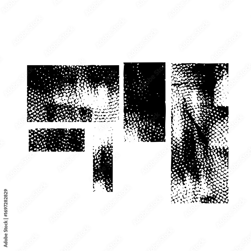 Poster vector abstract fragmented portrait with halftone texture