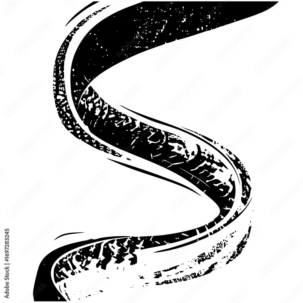 Poster vector dynamic black swirl with textured edges.