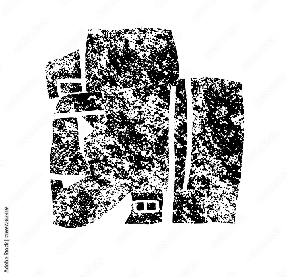 Poster vector abstract geometric featuring fragmented shapes and a buckle element.