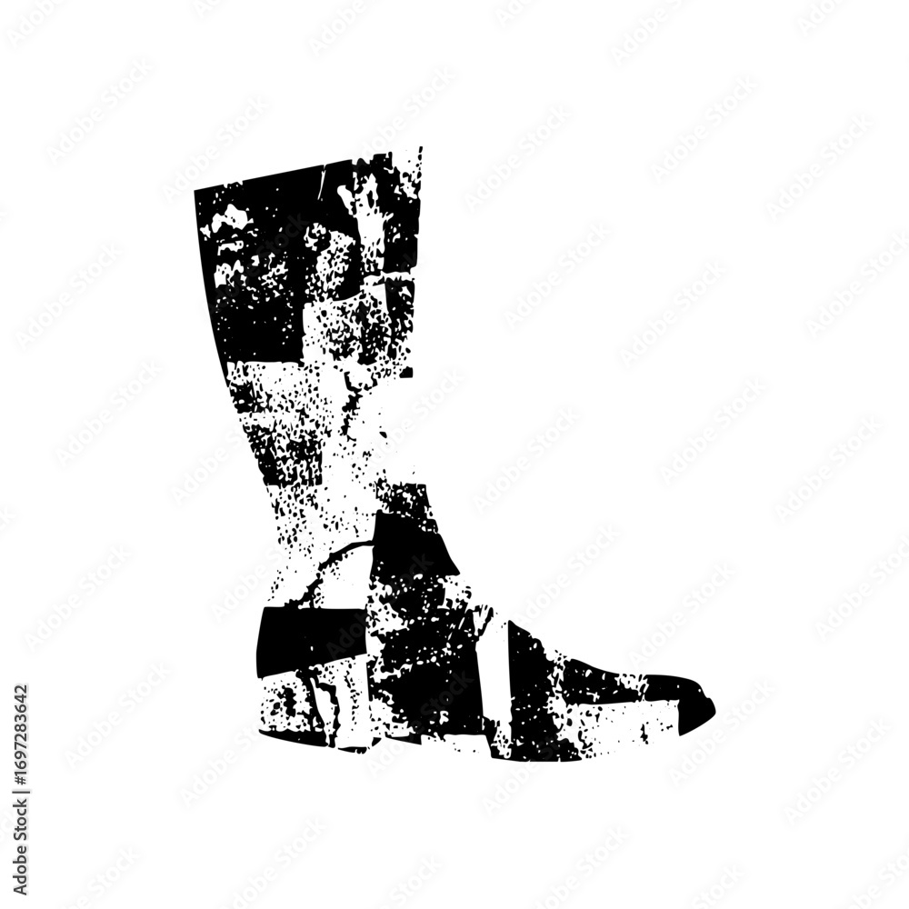 Poster vector monochrome vector of a high boot.