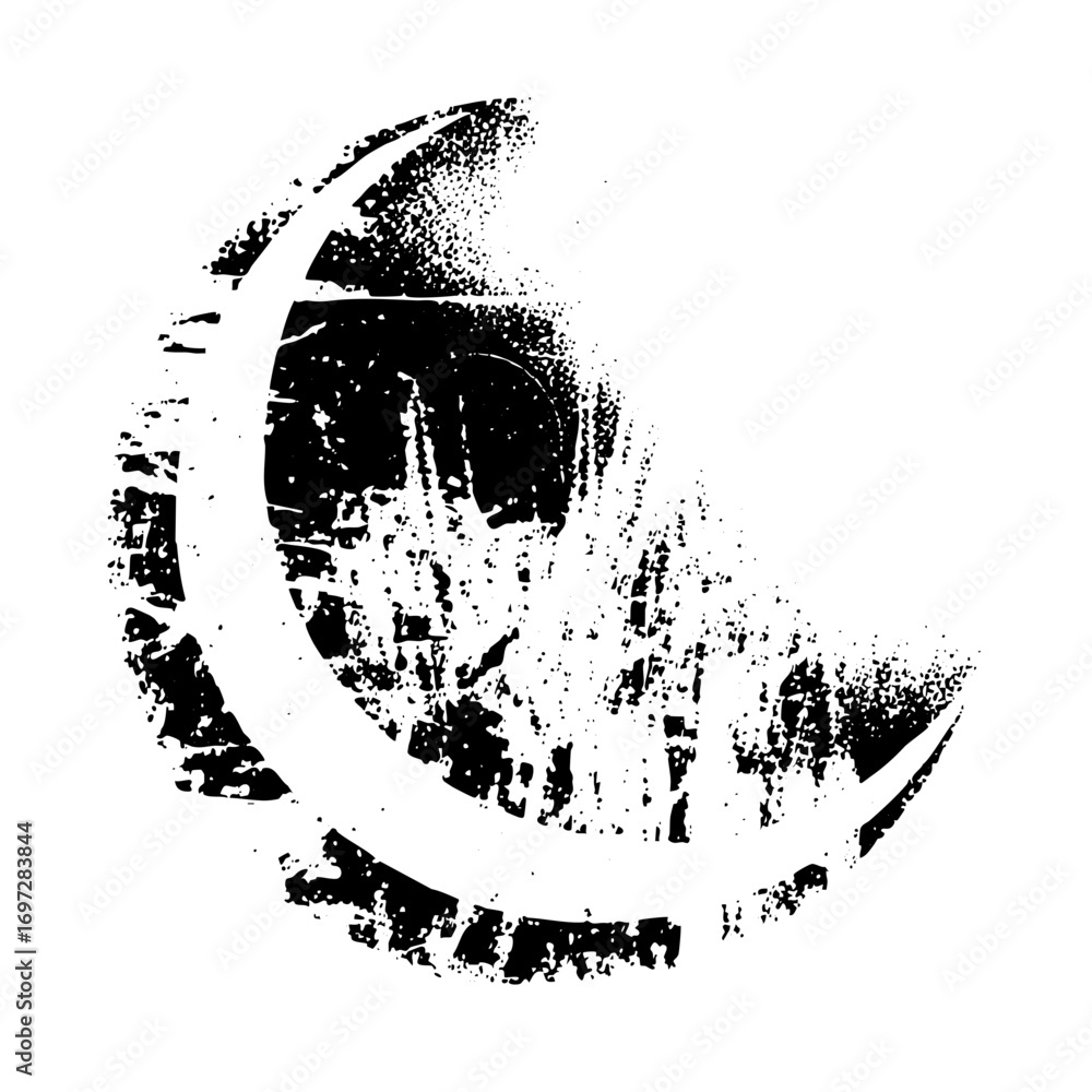 Poster vector distressed circular face with a grunge texture.