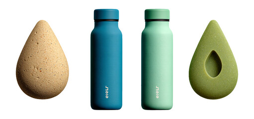 Eco-friendly Water Bottles and Natural Shaped Objects for Lifestyle