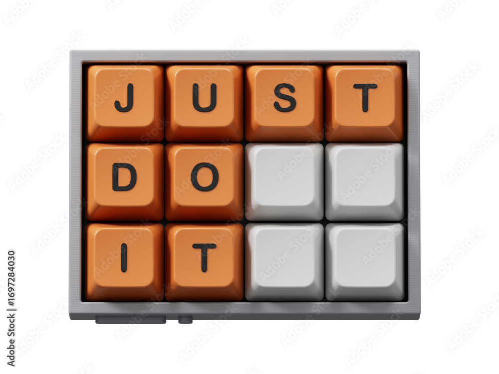 Aufkleber just do it symbol. computer keyboard keys with words just do it.business and just do it concept. cop