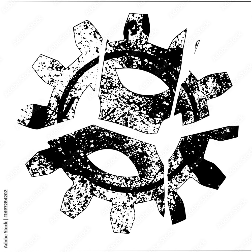 Aufkleber vector interlocking gears form an abstract mechanical .