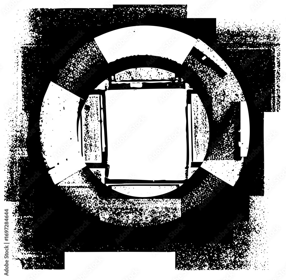 Poster vector geometric camera with circular elements.