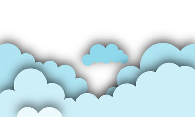 blue sky with clouds border background
