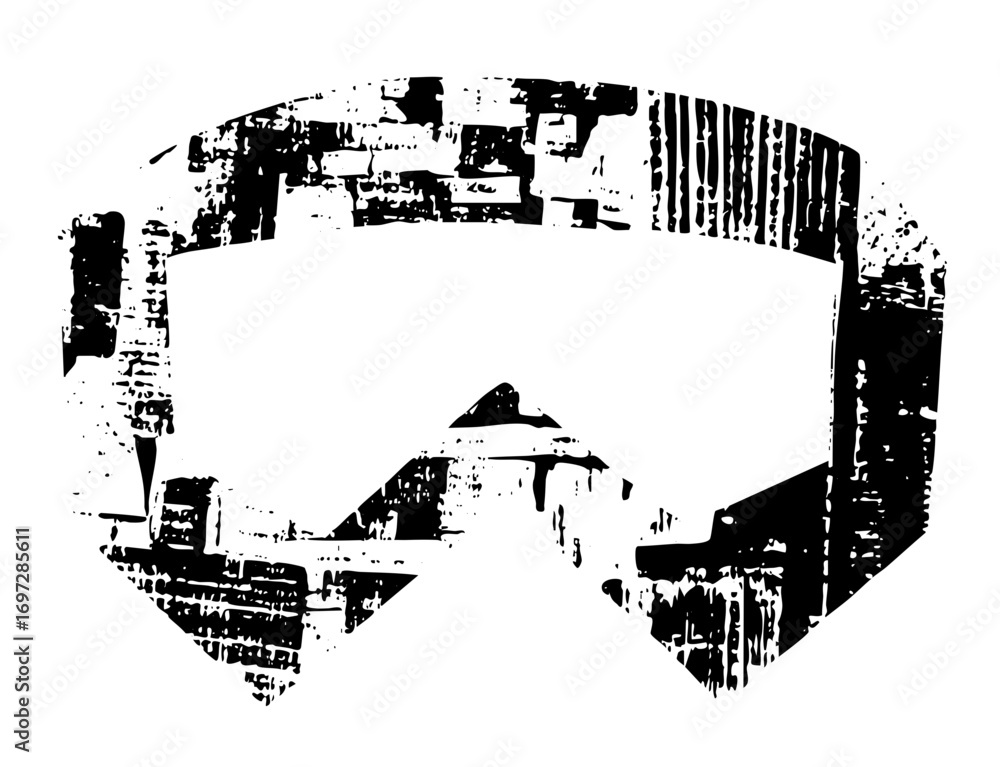 Poster vector abstract portrait of a face with geometric shapes and lines.