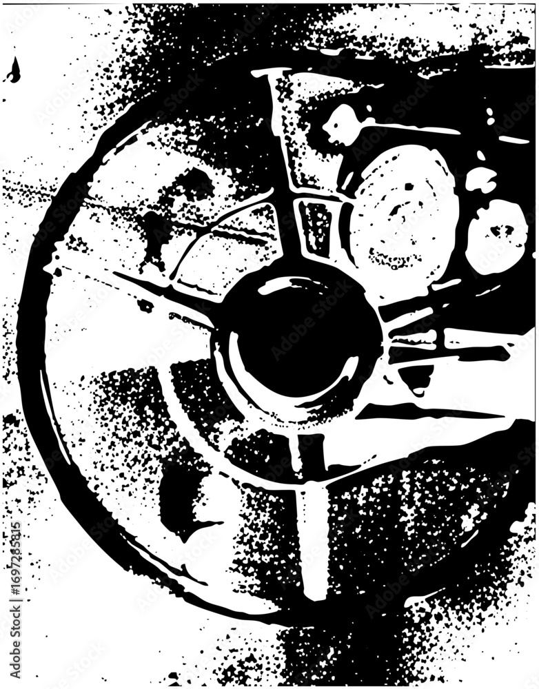 Aufkleber vector mechanical component with central hub