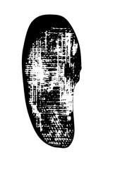 Vector Abstract human head silhouette with distressed texture.