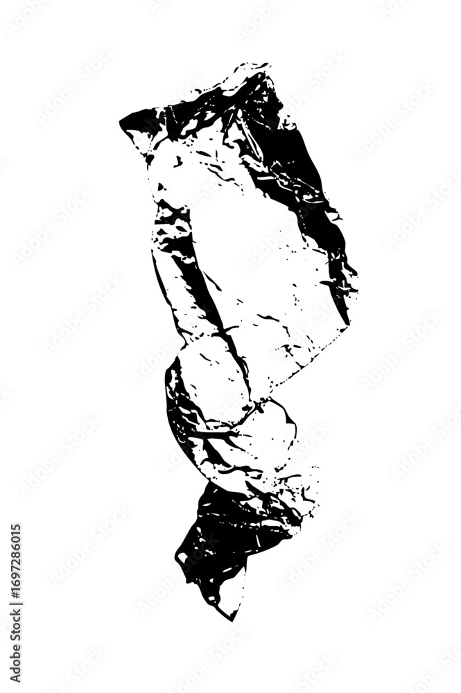 Poster vector abstract figure depicts a dynamic fragmented human form.