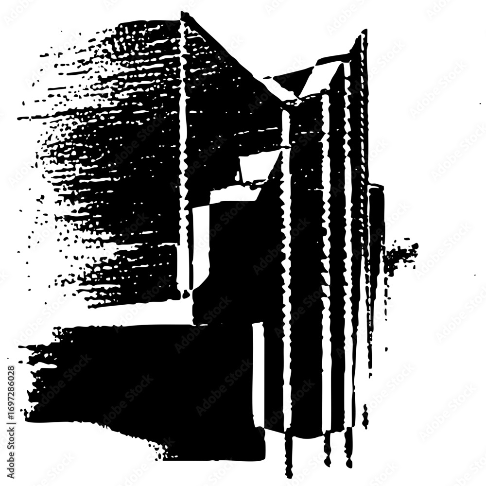 Poster vector abstract architectural depicts intersecting geometric structures.