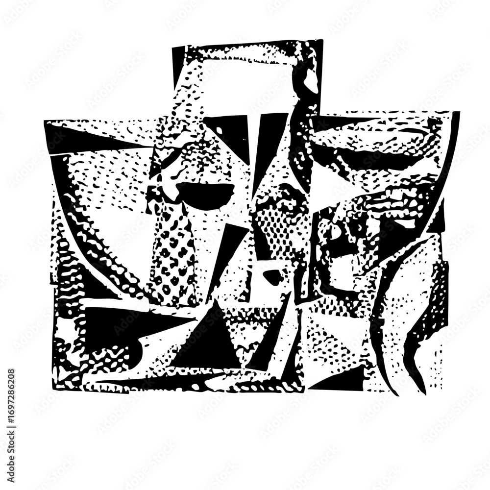 Aufkleber vector abstract portrait of faces constructed from geometric shapes.