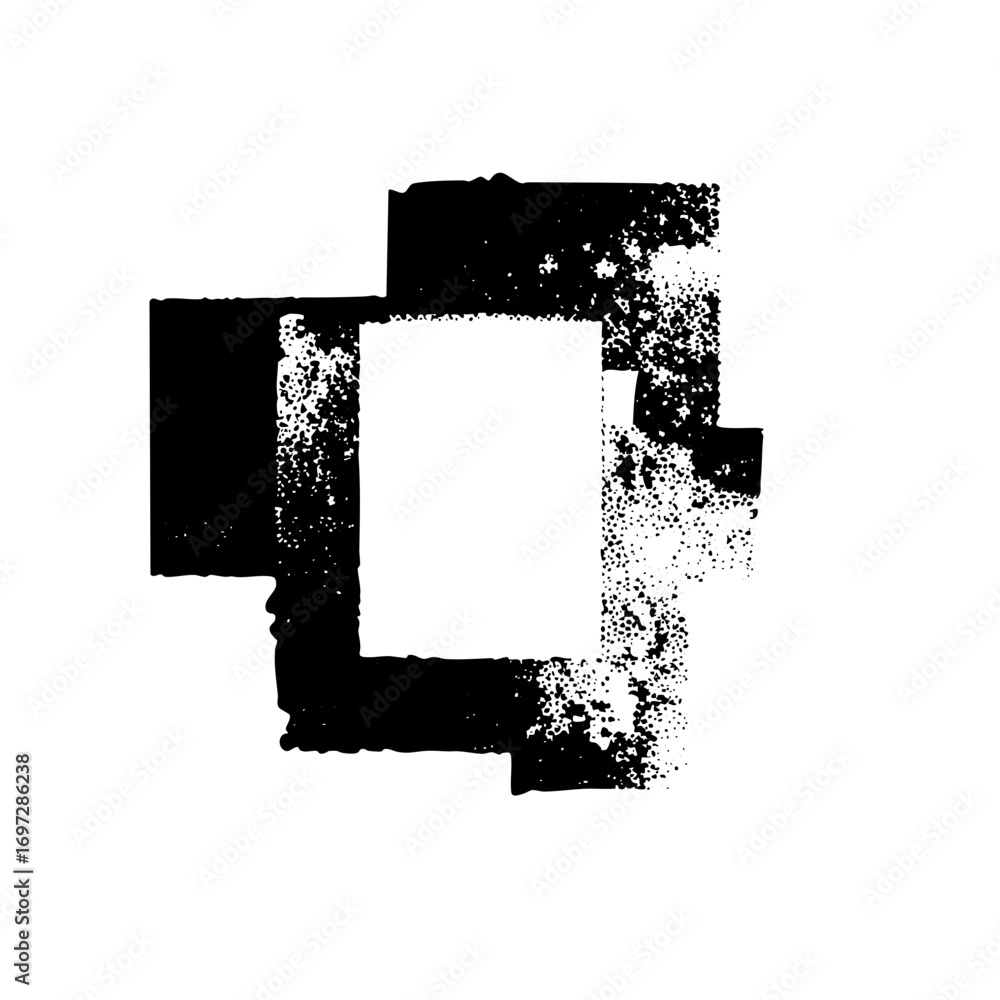 Poster vector abstract rectangular frame with distressed texture.
