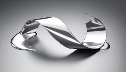 Abstract Silver Metal Ribbon Loop Design