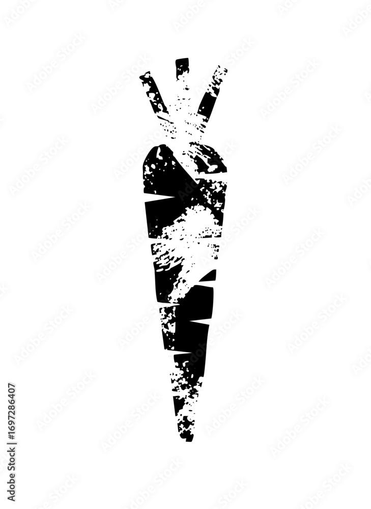 Poster vector abstract carrot with distressed texture
