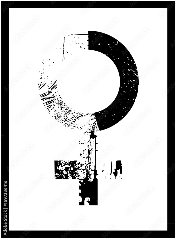 Poster vector abstract question mark with distressed texture.