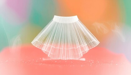 White Micro Mist Skirt Design: Soft Layered Texture