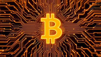 Bitcoin and Cryptocurrency Mining Currency Concept Depicting Blockchain Technology, Digital Asset Transactions, Secure Mining Operations, Crypto Wallets, and Decentralized Financial Ecosystem