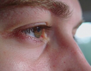 Obraz premium Close-up of a person's eyes and nose